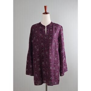 ROLLER RABBIT Roberta NWT $168 Jiwan Silk Blouse Top in Plum Size Small